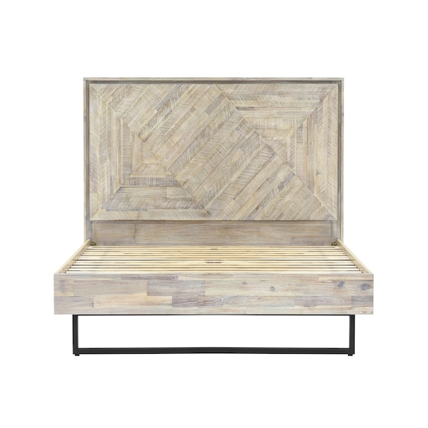 Armen Living Peridot Queen Platform Bed Frame in Natural Acacia Wood LCPEBDNATQN - main